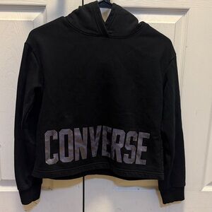 Converse Black Cropped Hoodie